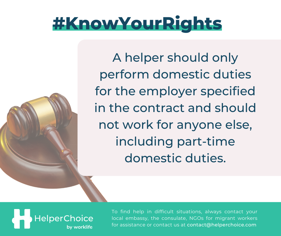 HelperChoice - A helper should only perform domestic... | Facebook
