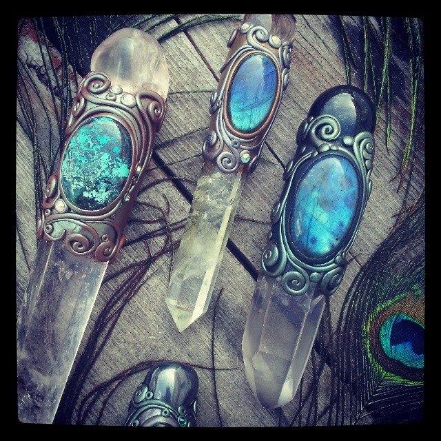 “Sagittarius Rising” - Golden Healer Quartz, Faceted Green Fluorite ...