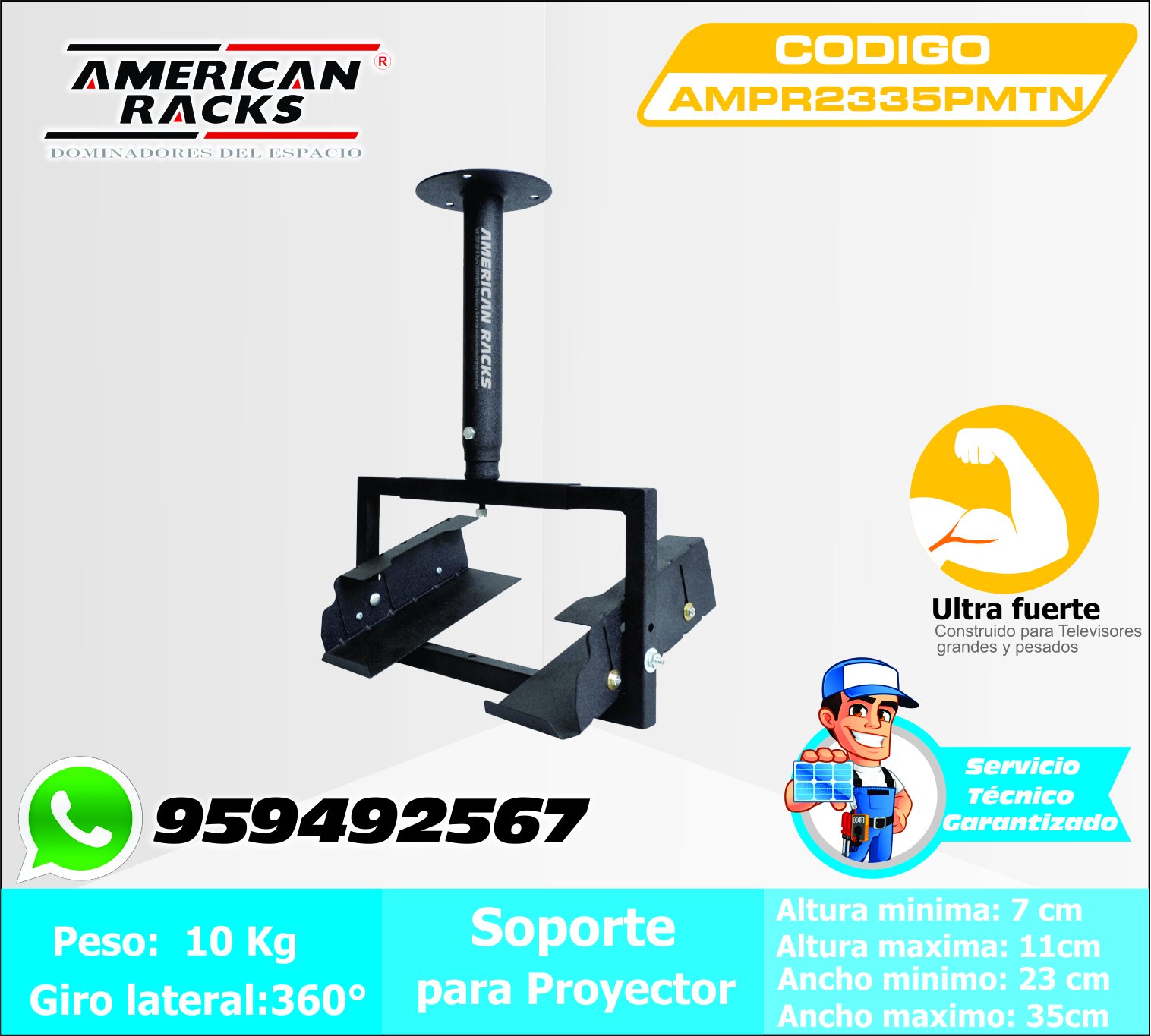 American Racks - SOPORTE PROYECTOR MULTIMEDIA TECHO NG ...