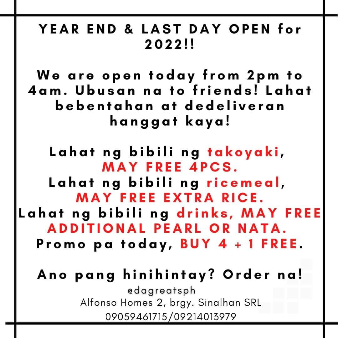 Da - LAST DAY!! At dahil diyan mamimigay tayo ng freebies! 😎 Lahat ng ...