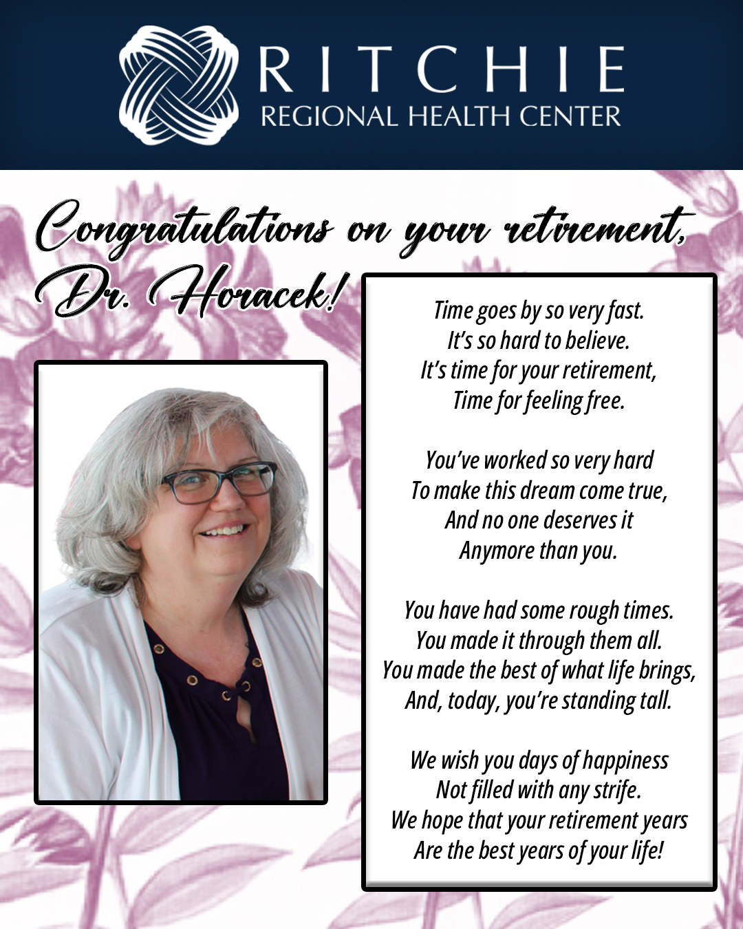 Happy Retirement, Dr.... - Ritchie Regional Health Center