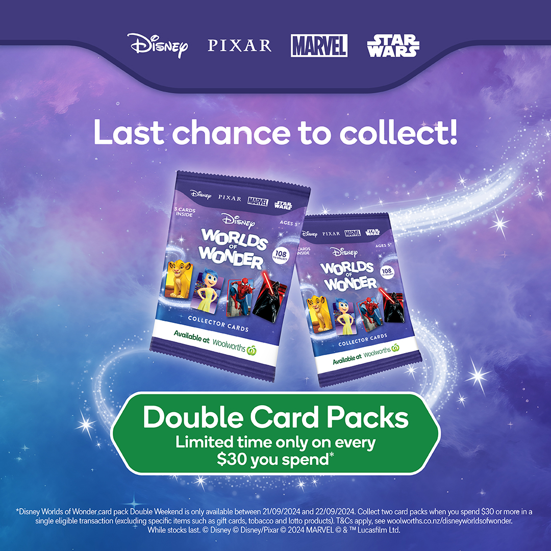 Disney Worlds of Wonder Collector Cards are now at Woolworths