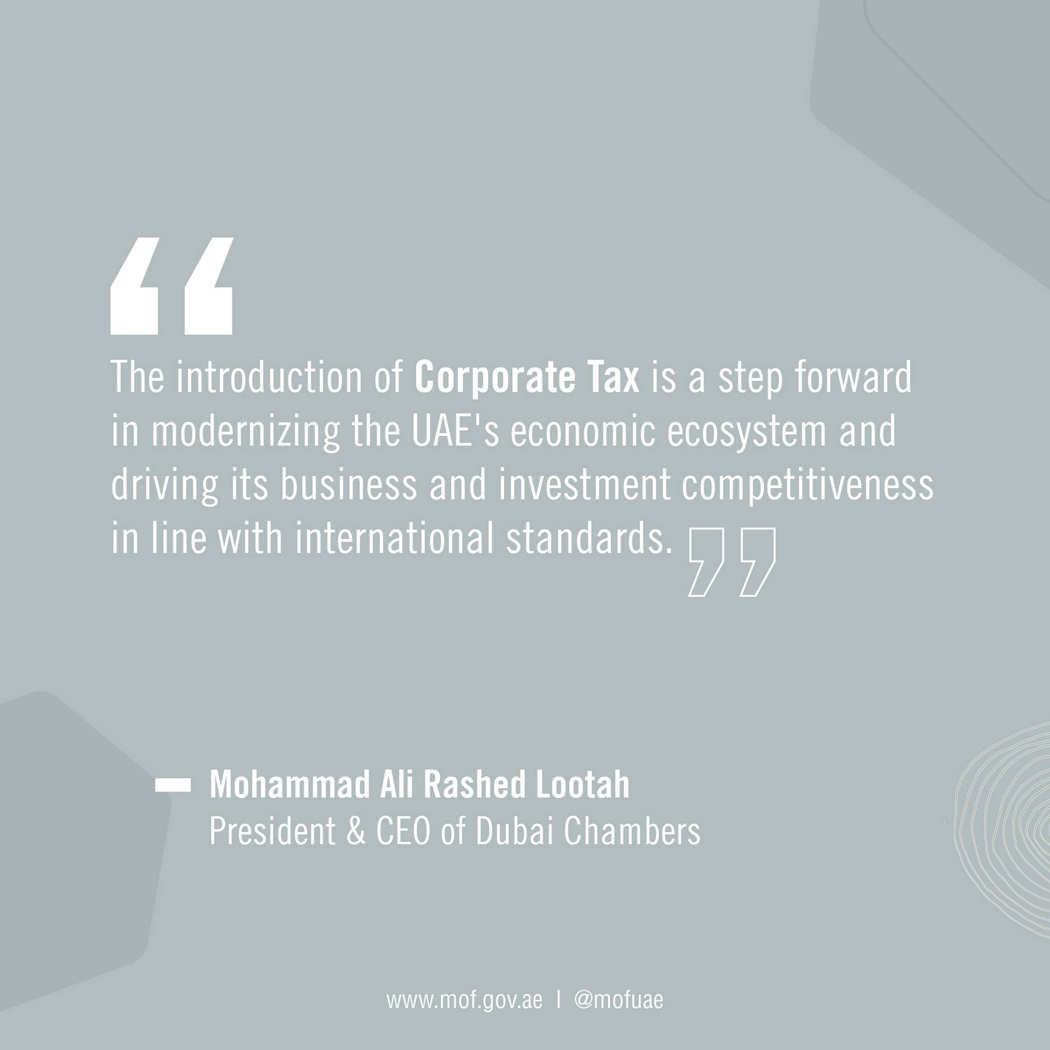 Mohammad Ali Rashed Lootah, President & CEO of Dubai Chambers ...
