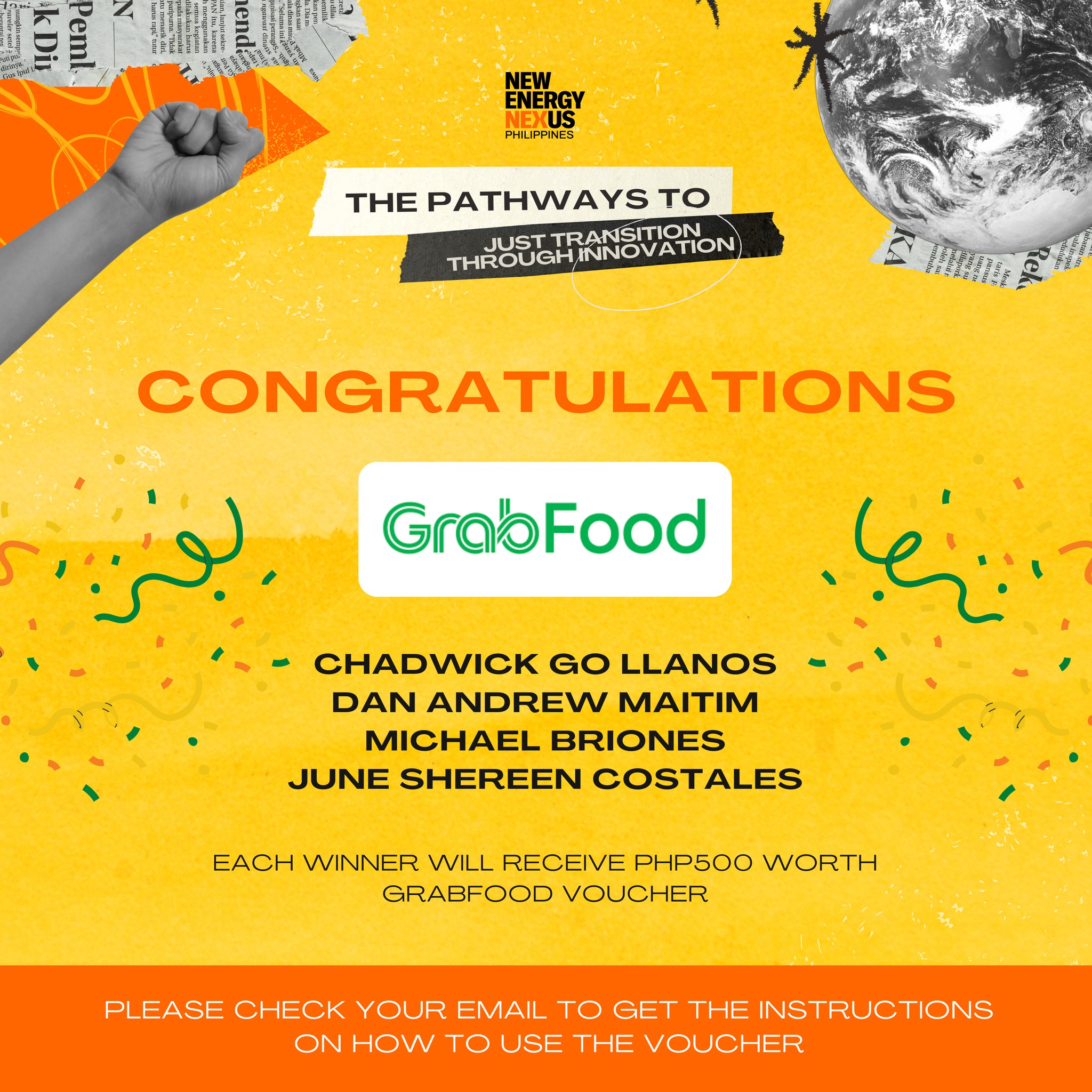 Here are the 4 lucky... - New Energy Nexus - Philippines | Facebook