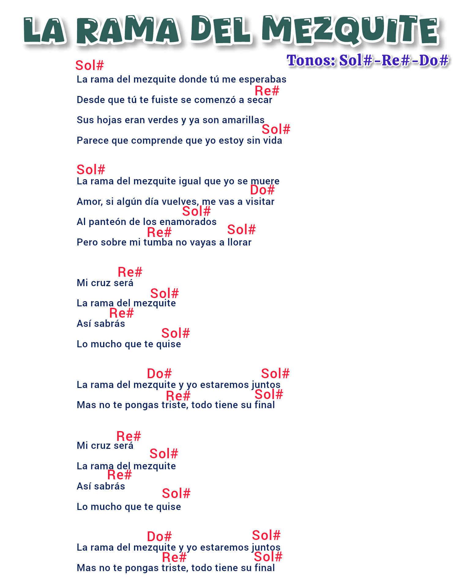 La rama del mezquite - Letra y acordes - Carlos Altamirano