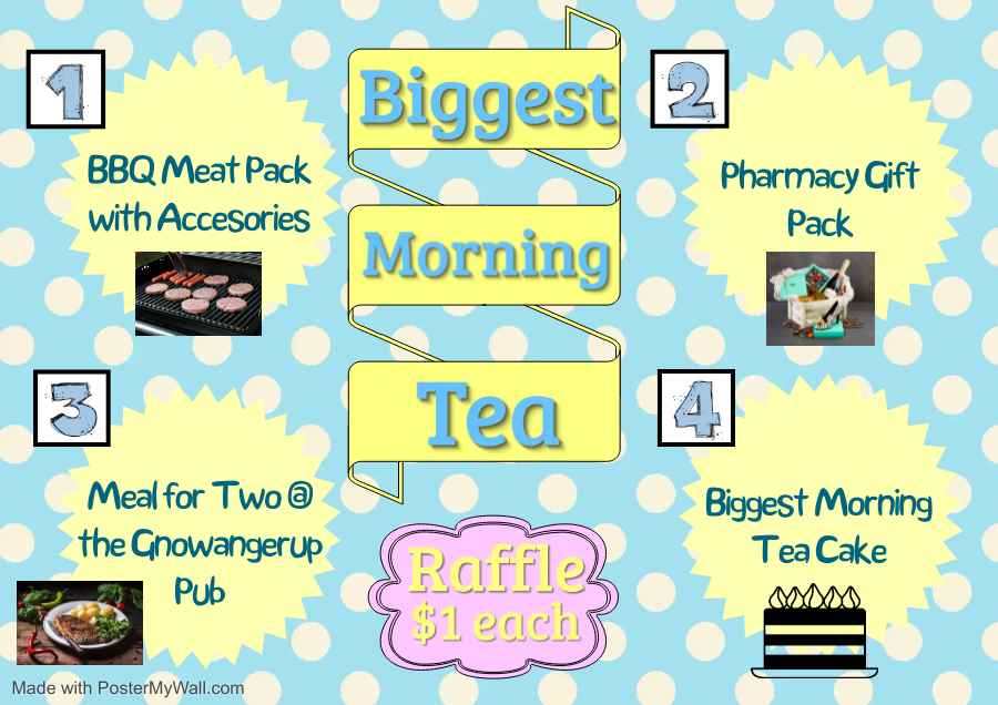 Gnowangerup CRC - Our Raffle for The Biggest Morning Tea...