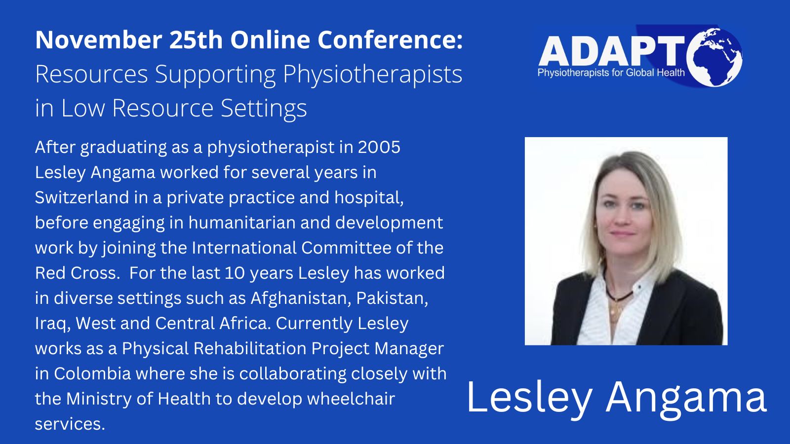📢 Speaker... - ADAPT Physiotherapists for Global Health | Facebook