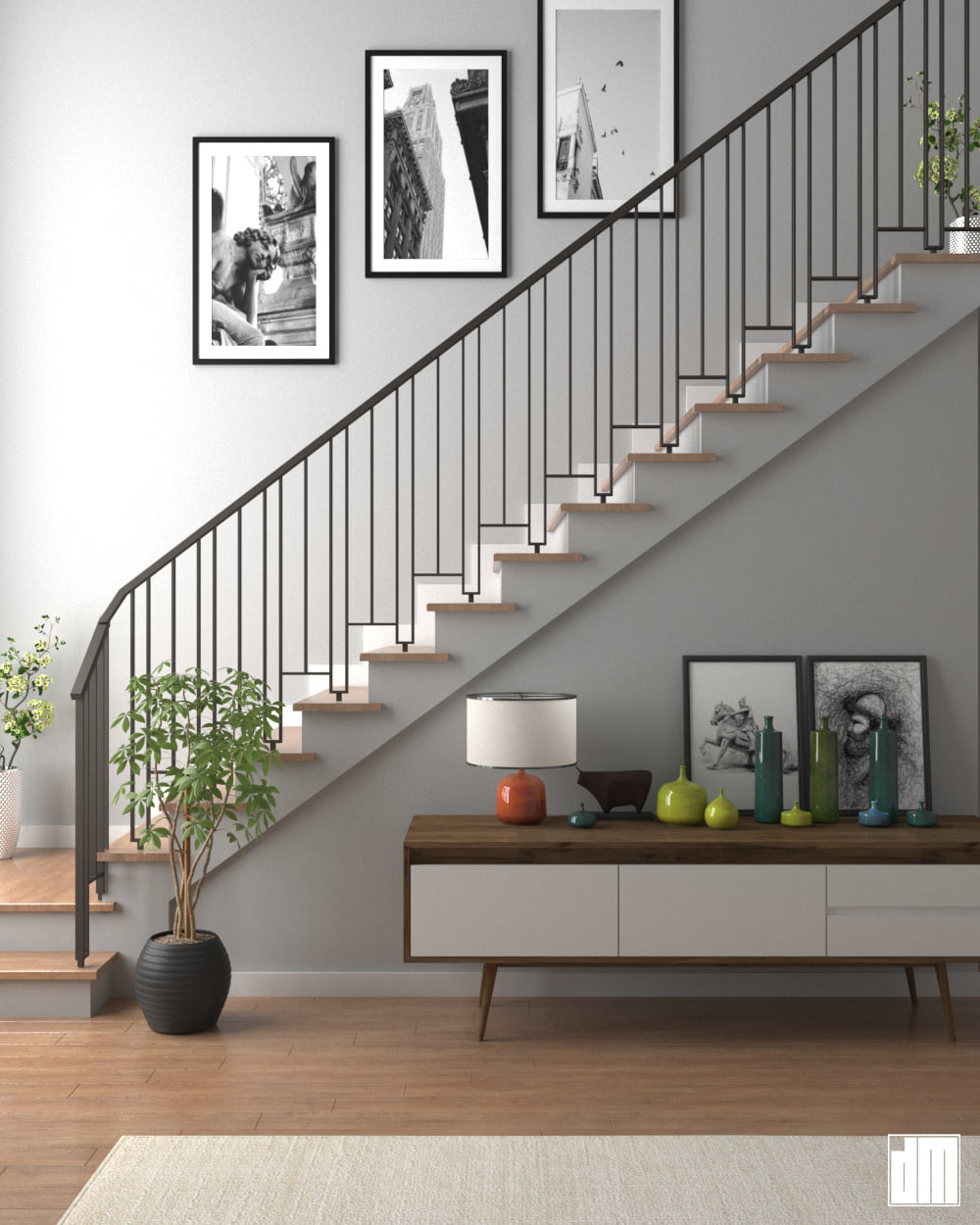 DM Studio - Simple Stair Interior Design | 3ds Max 2021