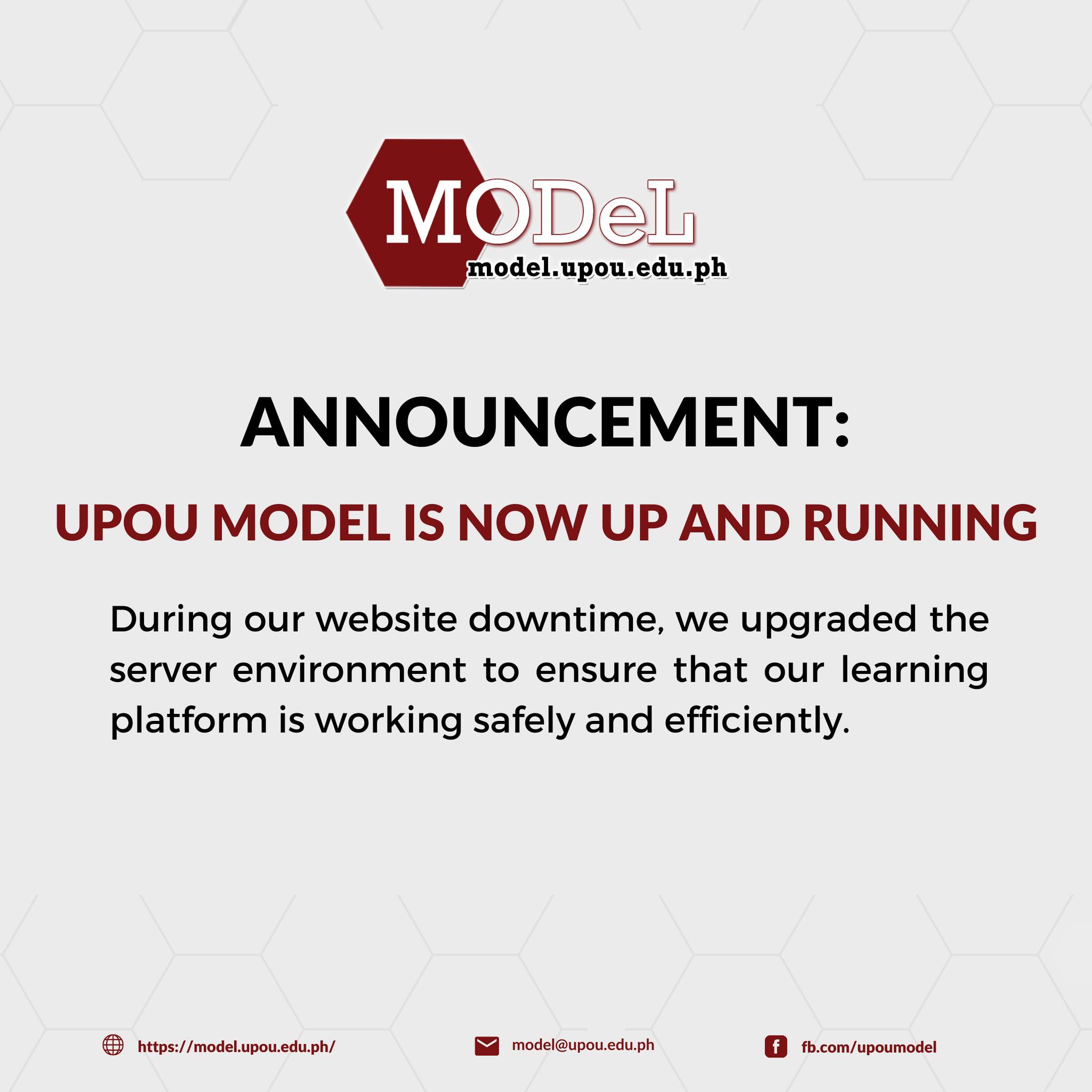 UPOU - ANNOUNCEMENT: UPOU MODeL is now up and running! During our ...