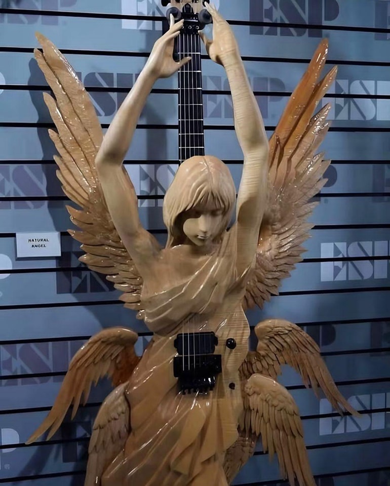 Toshihiko Takamizawa's custom ESP angel guitars