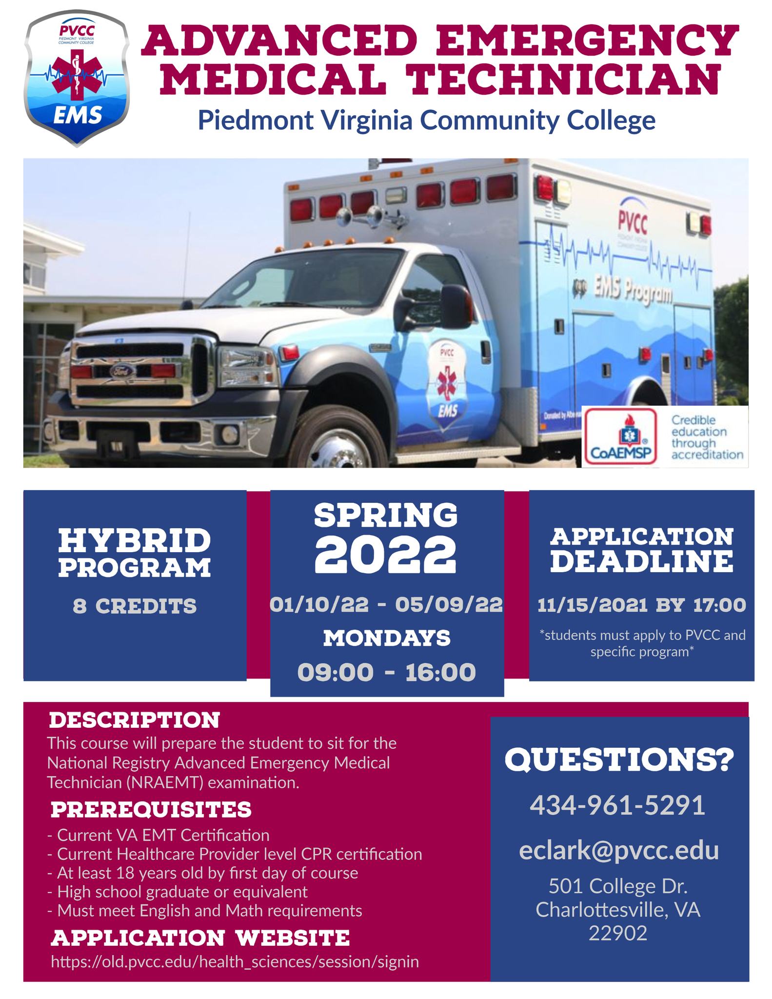 PVCC EMS Program | Charlottesville VA