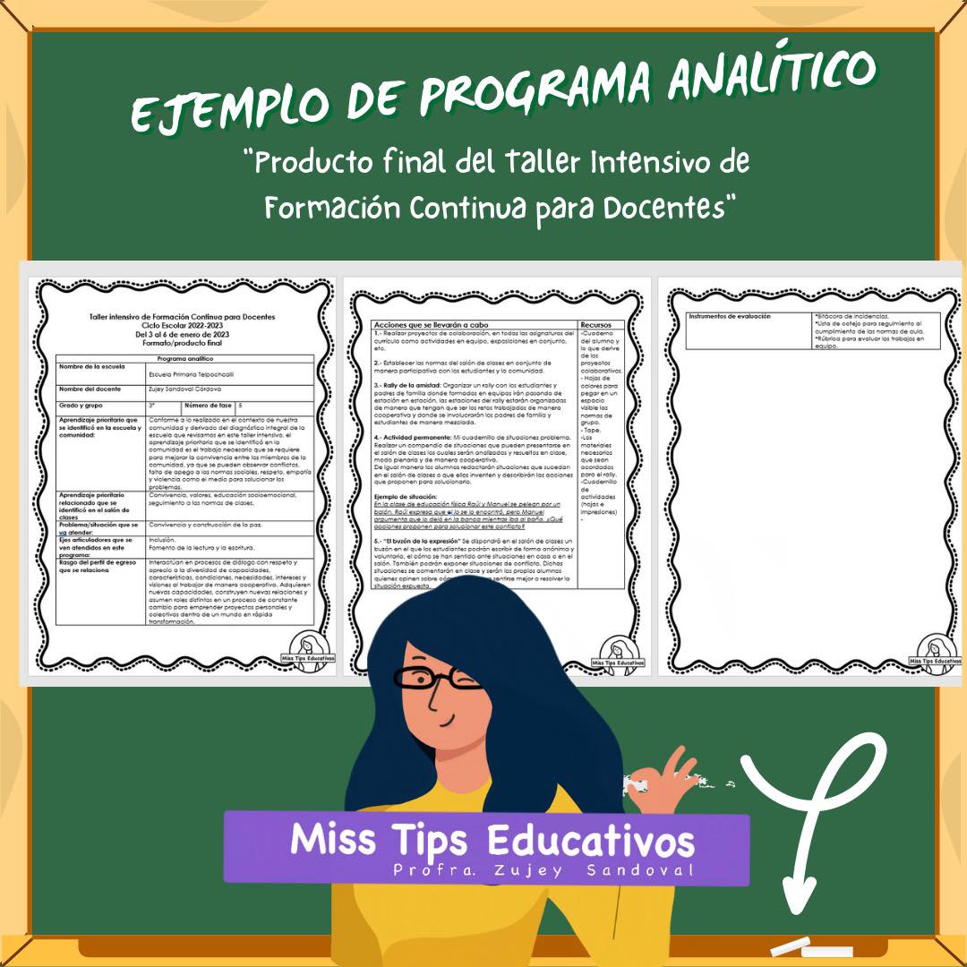 ️Ejemplo de Programa Analítico... - Miss Tips Educativos | Facebook
