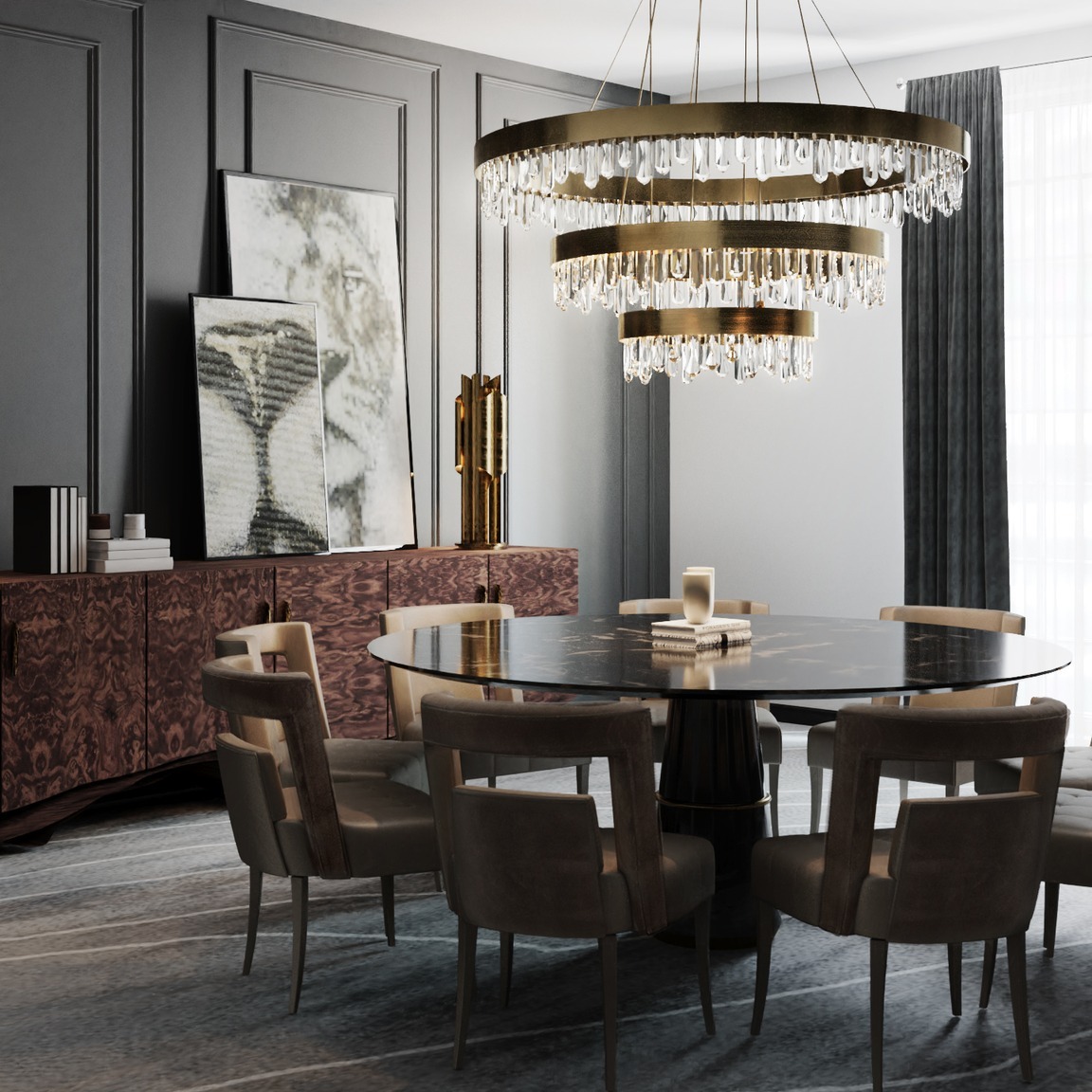BRABBU - Are you in love with this dark-tone dining room... | Facebook