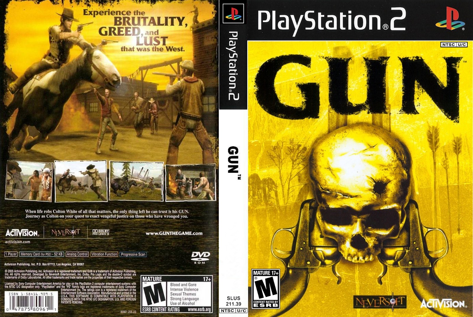 GUN (2005) For the PS2. An action game developed by Neversoft and