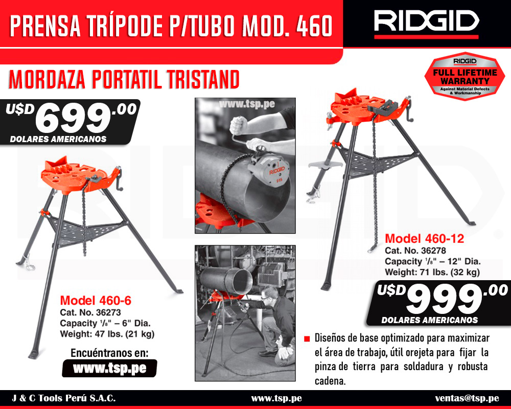 🔝🔝🔝 PRENSA TRÍPODE #RIDGID P/TUBERÍAS,... - Tools Store Perú