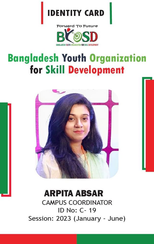 Congratulations to ARPITA ABSAR for joining BYOSD as a Campus ...