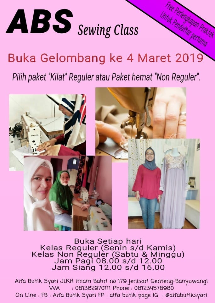 Ayo dibuka kembali setelah full kelas... - ABS Sewing Class | Facebook