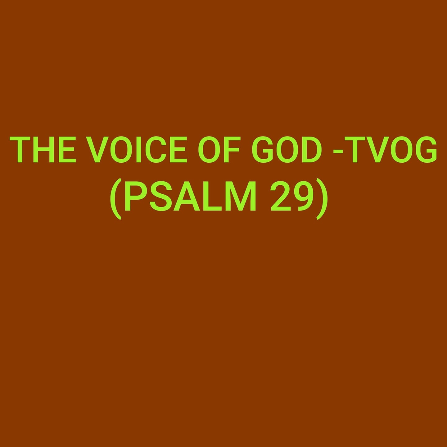 The Voice of God - TVOG | Lagos