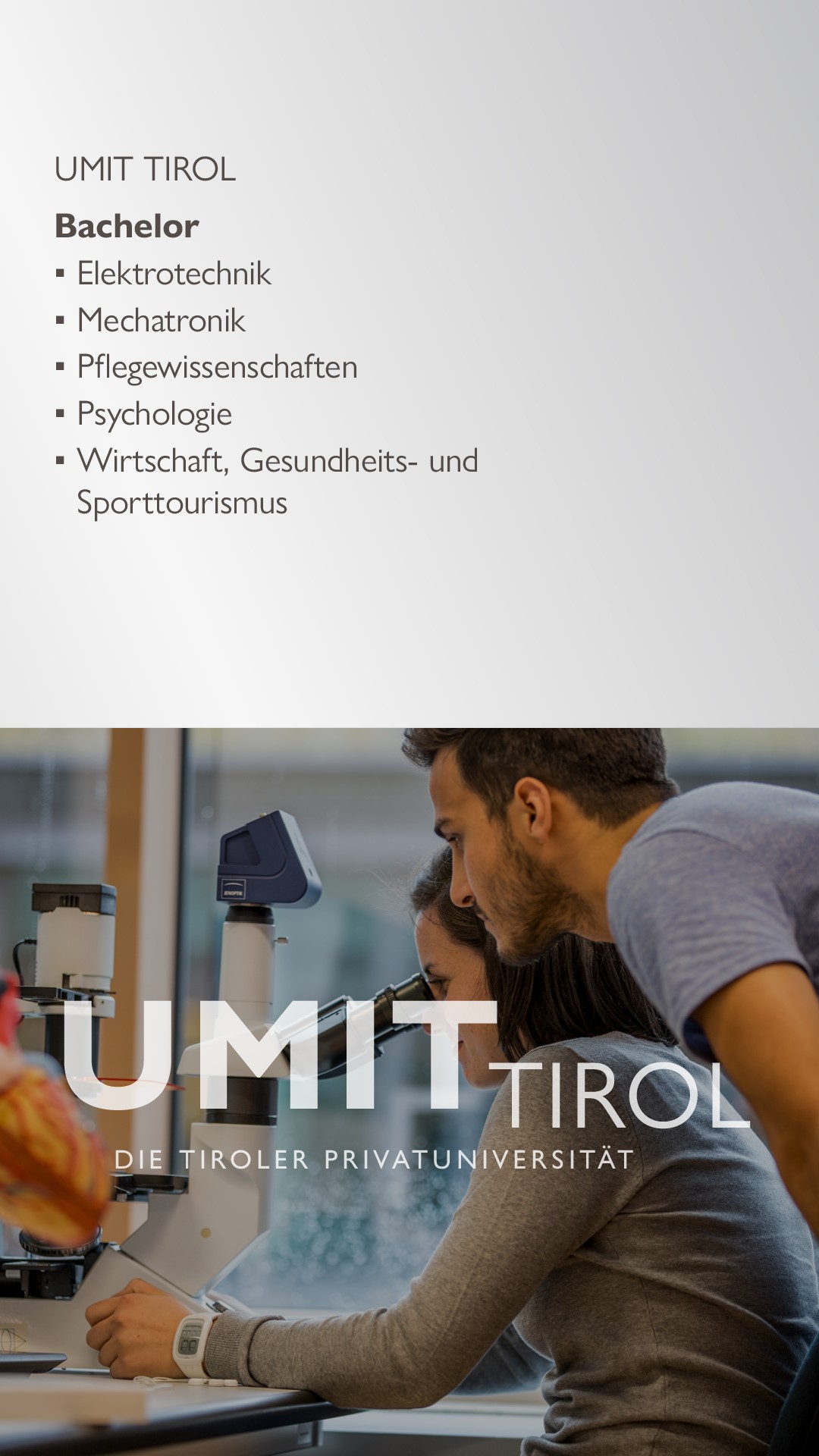 🎓 Heute studieren,... - Tiroler Privatuniversität UMIT TIROL | Facebook