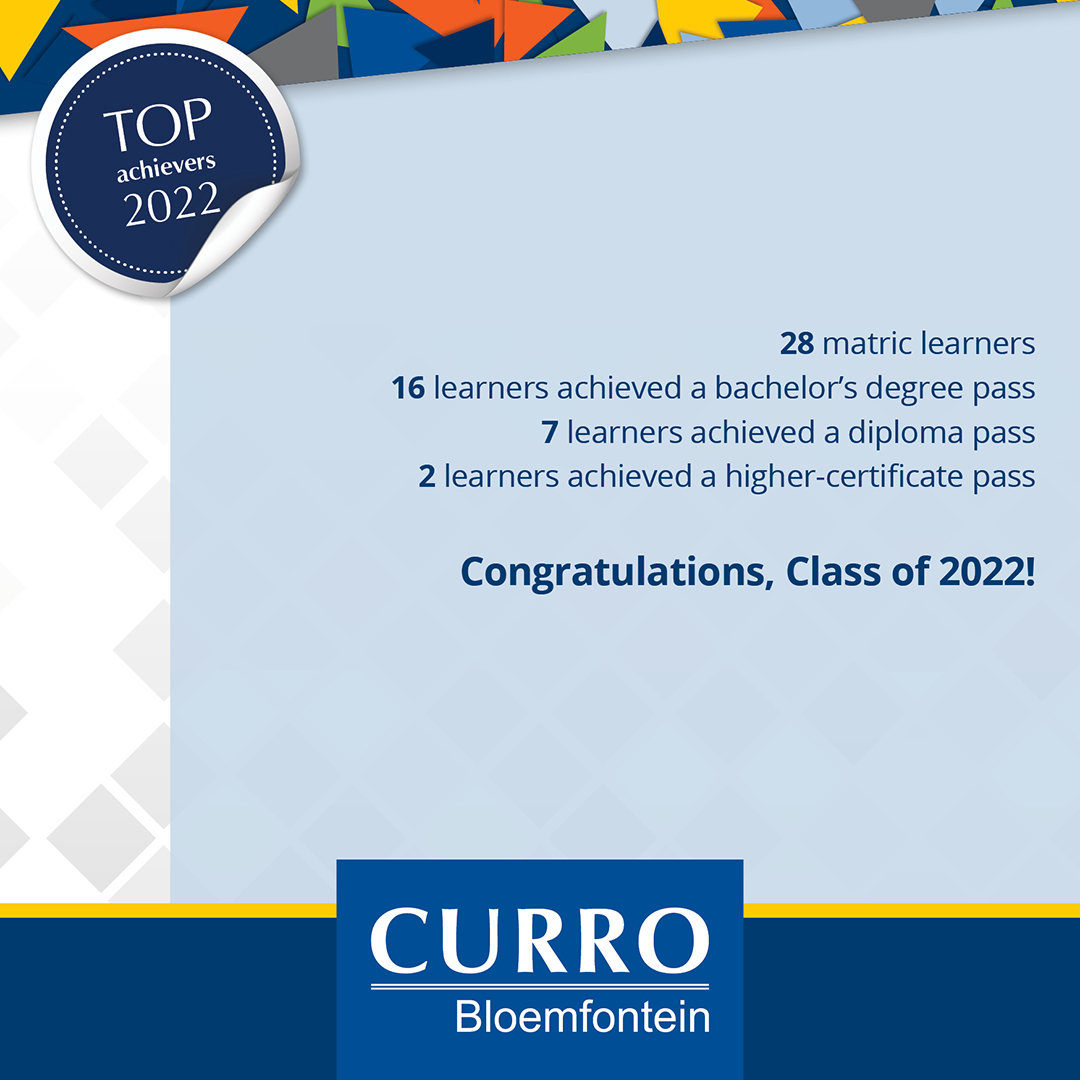 Congratulations to the class of 2022,... - Curro Bloemfontein