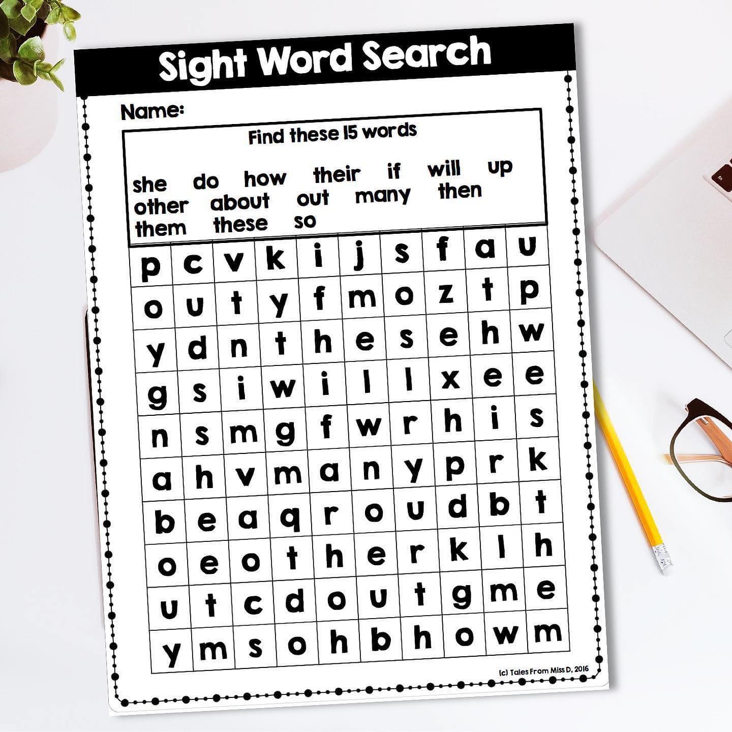 These Sight Word Searches feature 300... - Tales From Miss D