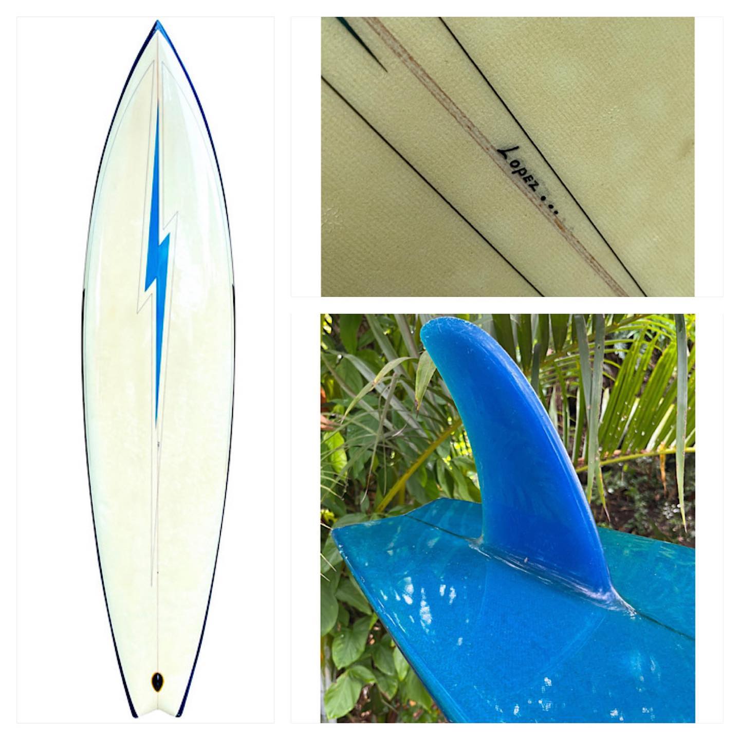 Vintage Yoshinoli Ueda surfboard from Lightning Bolt