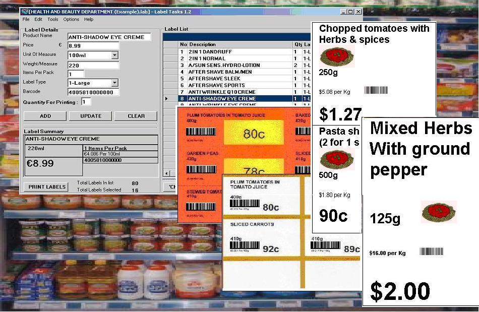 LabelTasks - Shelf label management and printing software