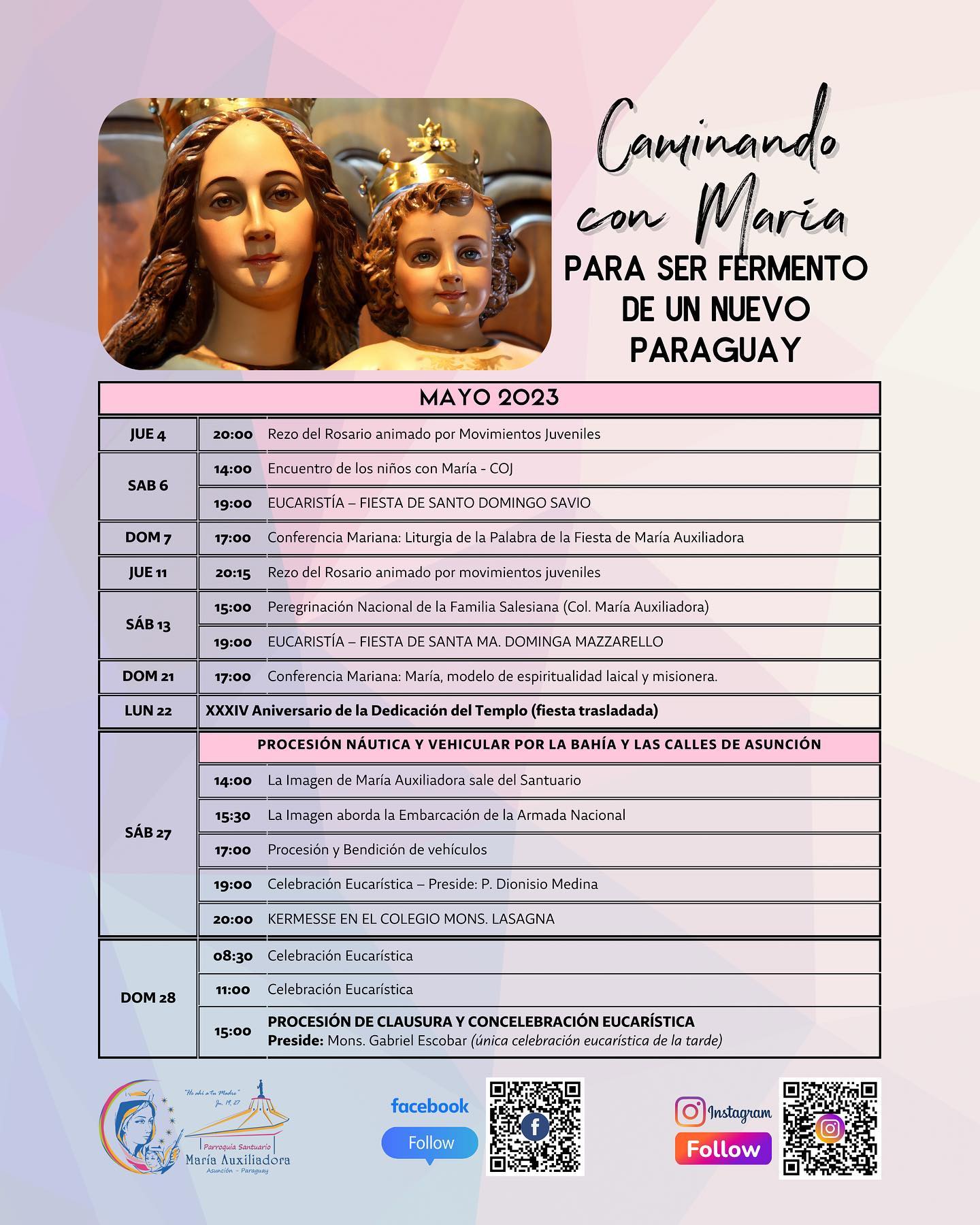 Programa del Mes de María... - Santuario María Auxiliadora