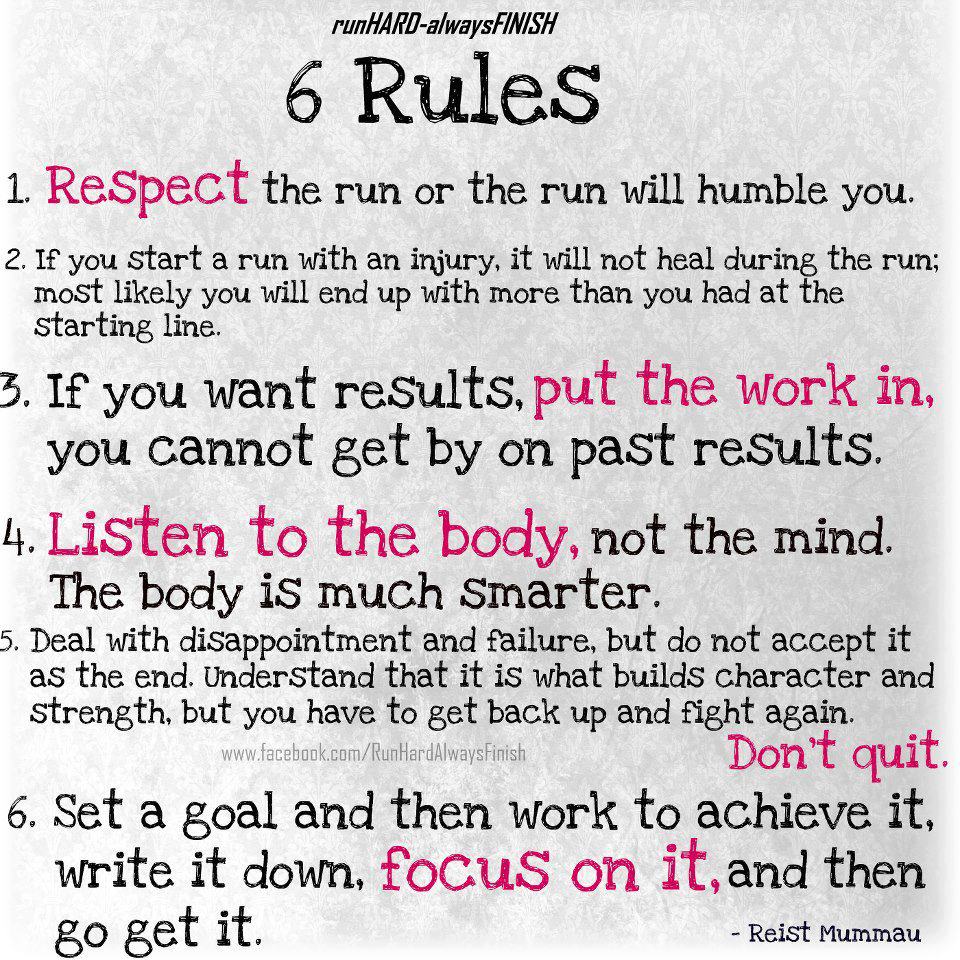MY RUN - What running rules would YOU add?