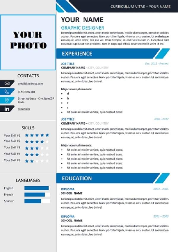 Free CV Format Download & Professional CV Design Services | Facebook
