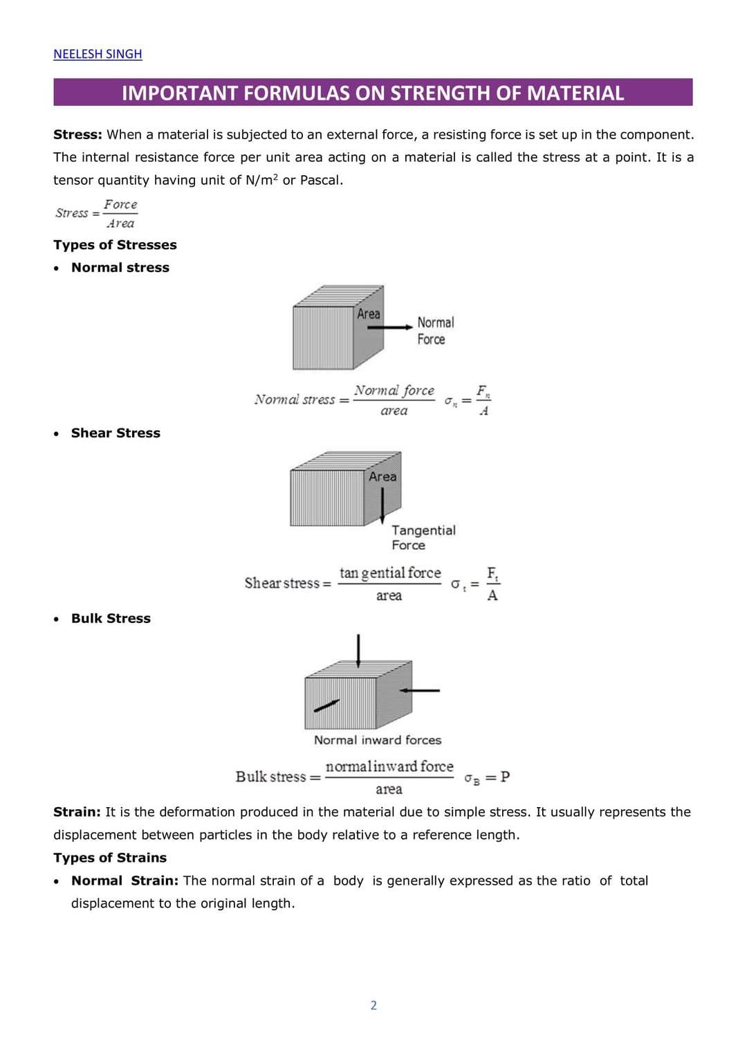 Fire-fighting - IMPORTANT FORMULAS ON STRENGTH OF MATERIAL ‼️ Join our ...