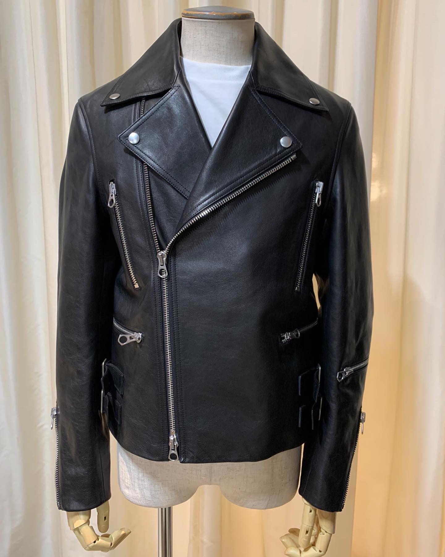 JIL SANDER ジルサンダー カーフレザー ライダースジャケット 48 