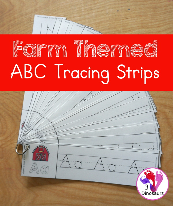 3 Dinosaurs - Free Farm ABC Tracing Strips Printables Fun... | Facebook