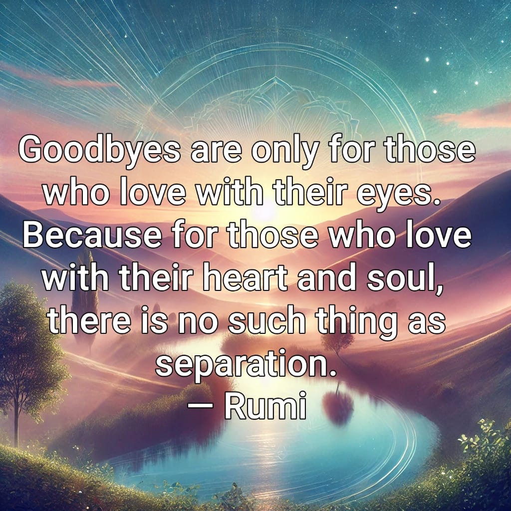 Motivational - Goodbyes are only for those who love with their eyes ...