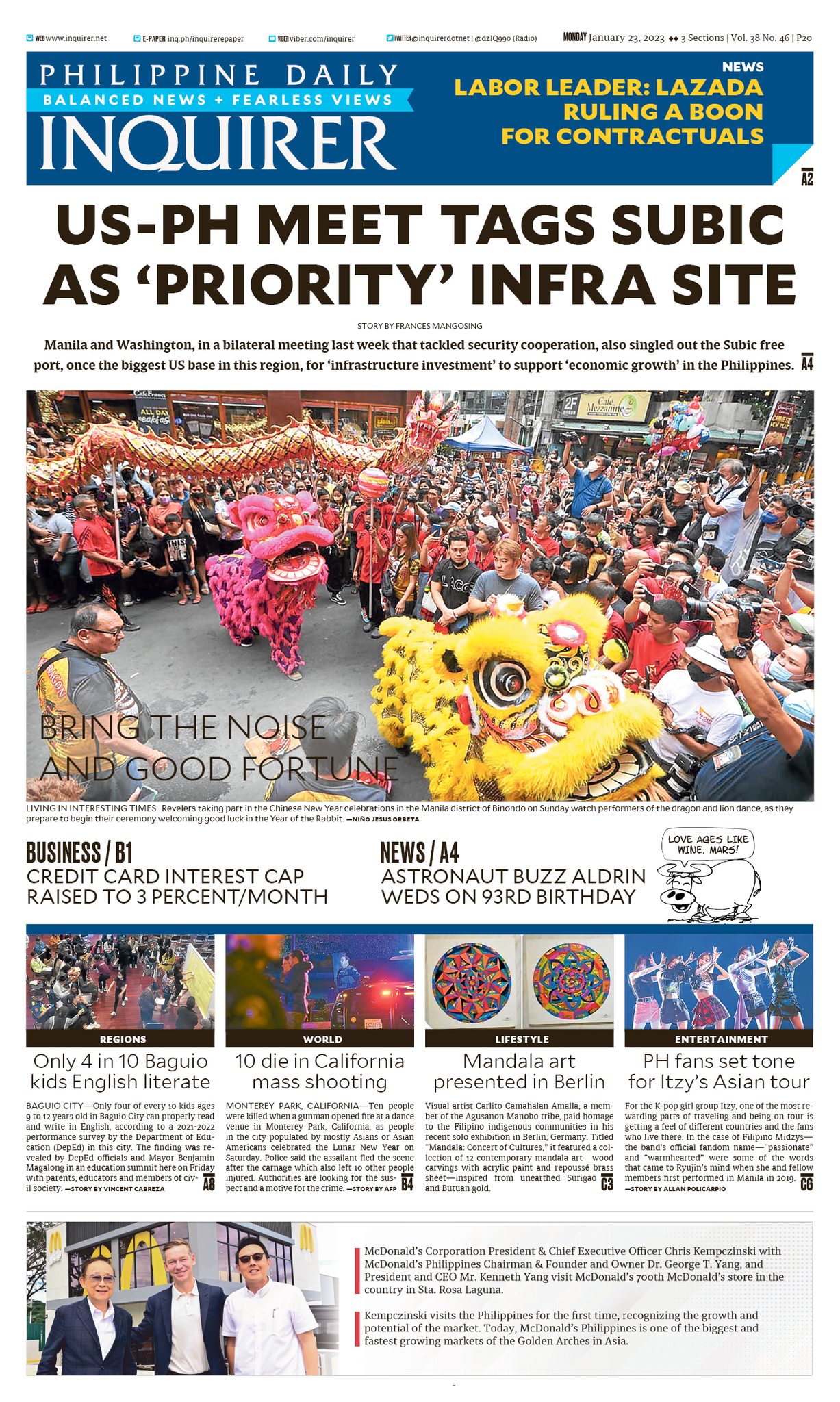 INQUIRER.net - Today's Inquirer front page (January 23,...