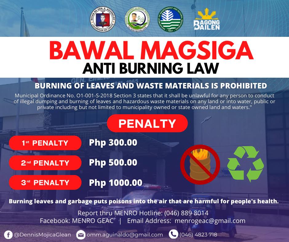 Dennis - MAHALAGANG PAALALA: BAWAL MAGSIGA Ang pagsusunog o pagsisiga ...