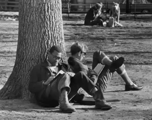 1969. Reading in Washington Square Park. Andre Kertesz, photog.
