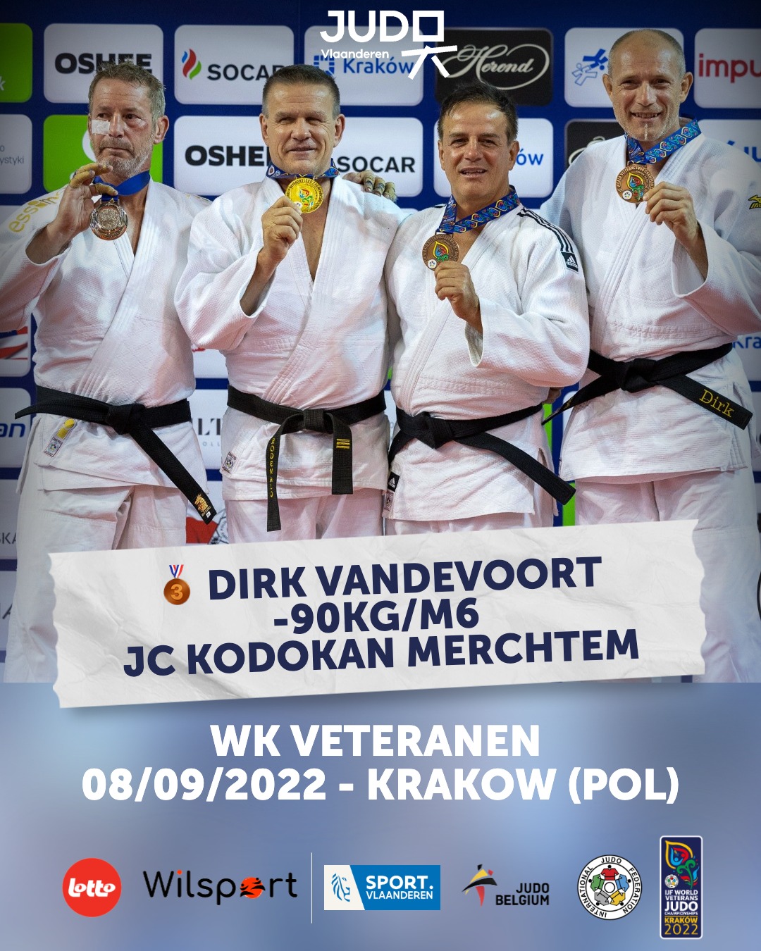 Judo Vlaanderen - Update WK Veteranen 2022 in Krakau...