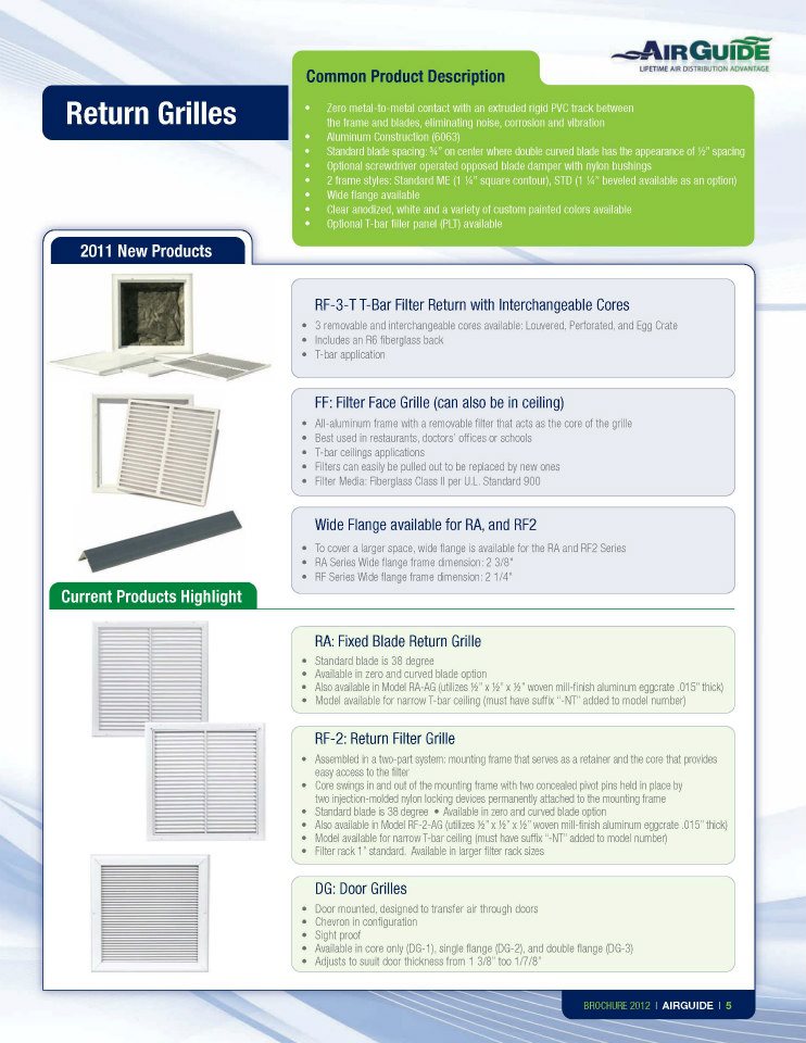 AirGuide Grilles, Registers & Diffusers