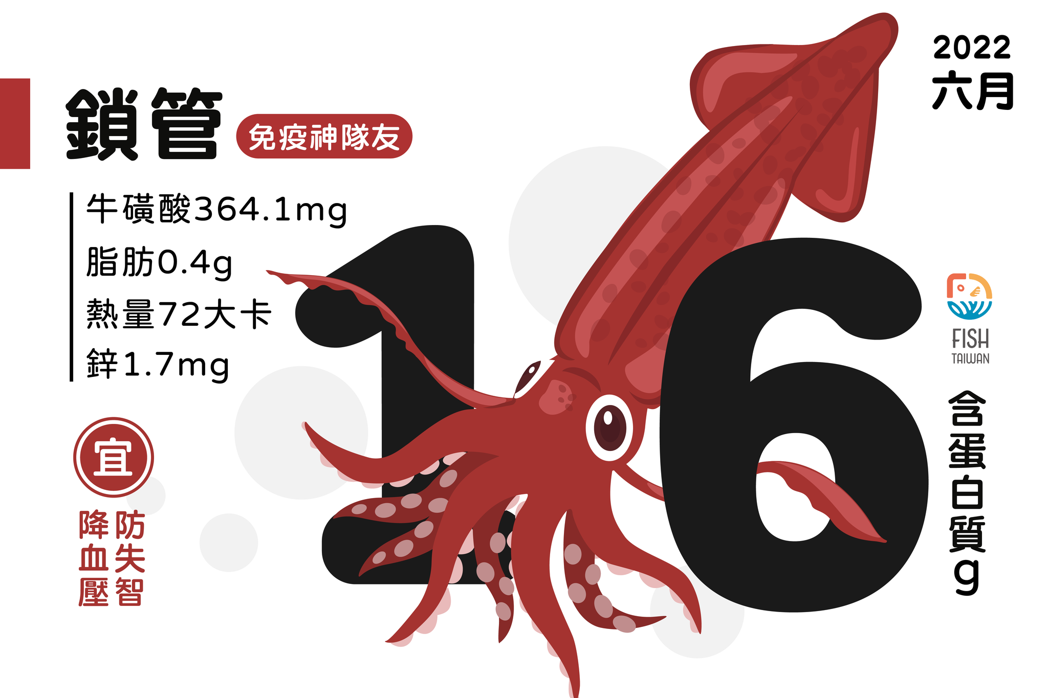 Fish - 【營養成分小統整】 你知道~ #鎖管 是優質的蛋白質來源 👉食用300克就能滿足一天的攝取量 #鎖管 有豐富牛磺酸 👉可預防 ...