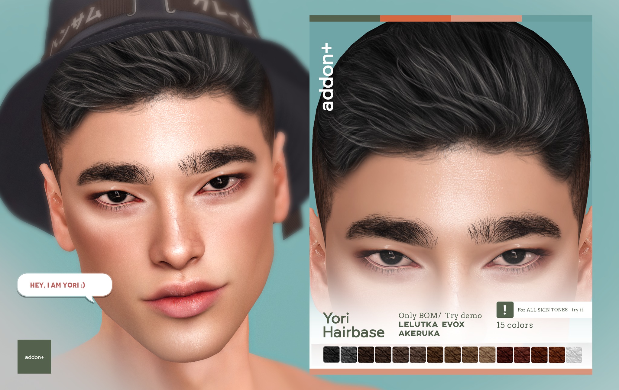 TMD themensdept - 🌟ADDON+ - Yori hairbase in 15 colors...