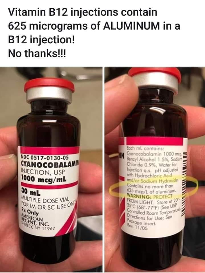 mcg l b12 aluminum injection 625 That number — 28.1 micrograms an hour — is not a rounding error B12 shots are HERE!💉💛