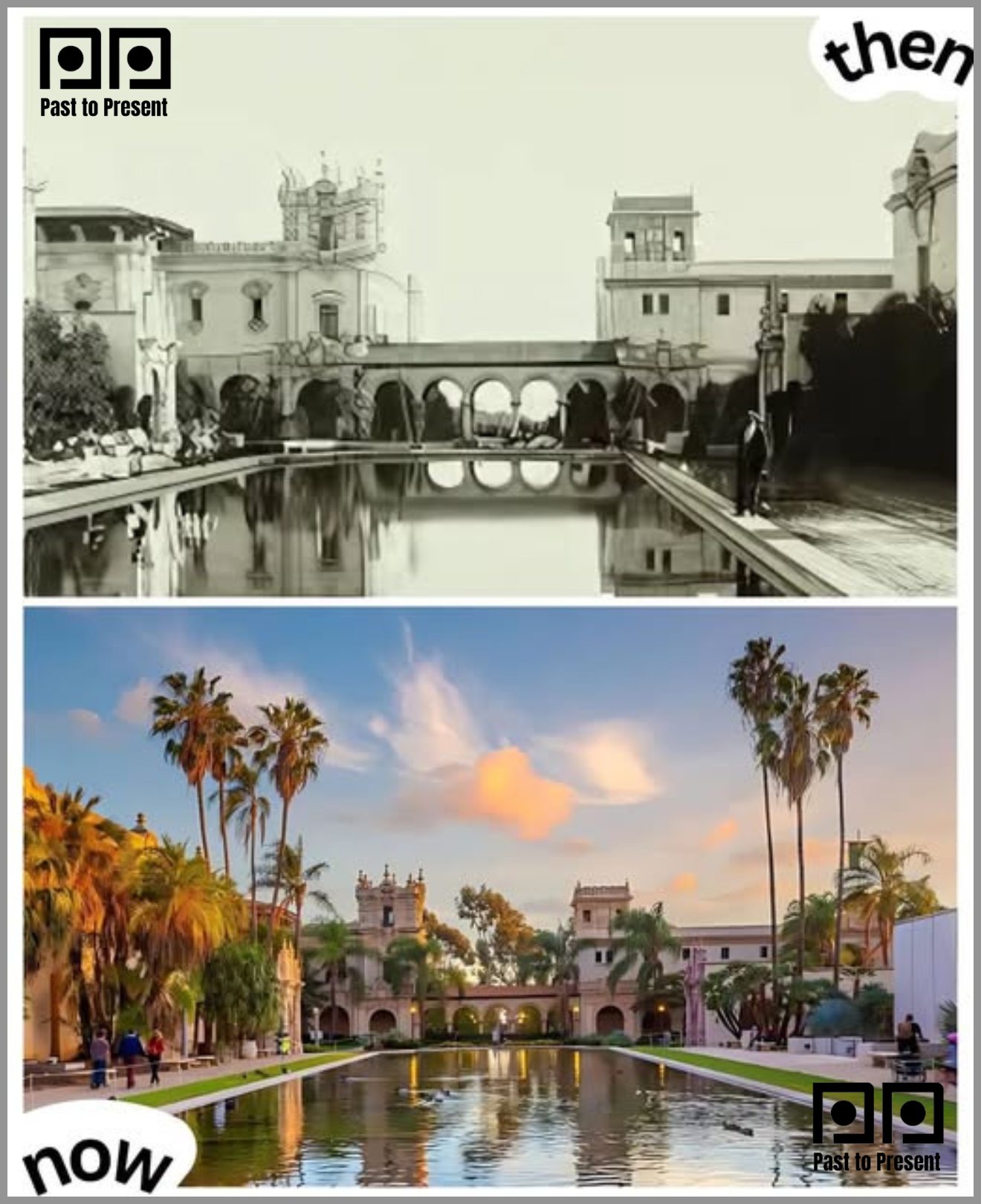 バルボアページ Balboa Park then and now