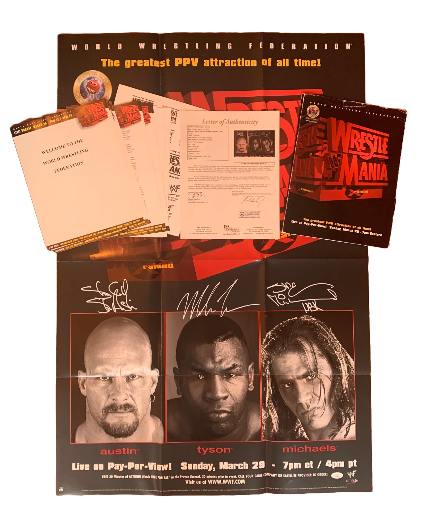 Shawn Michaels private signing with tri-signed Austin Tyson