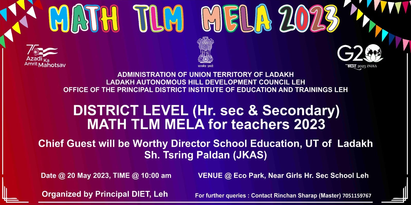 Press Release DIET Leh organises district level Math TLM Mela Leh, May ...