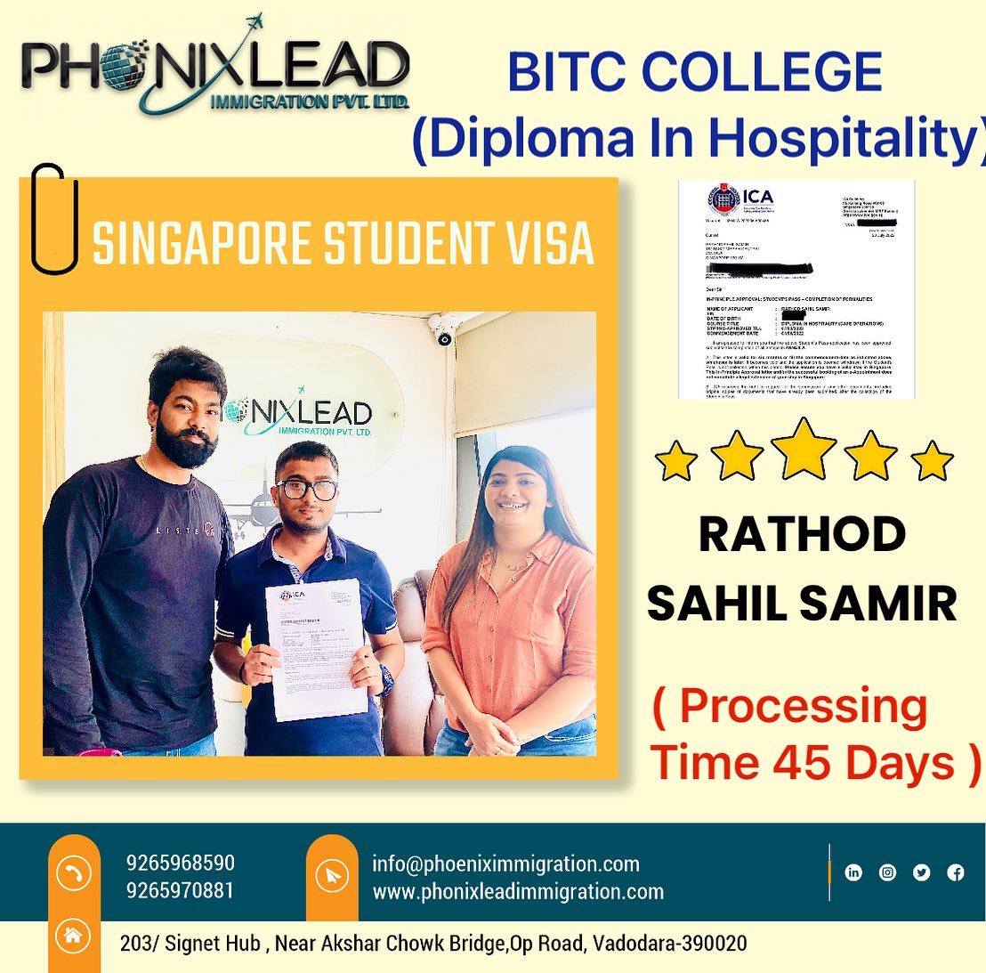 Congratulations Mr. Sahil... - PHONIXLEAD IMMIGRATION PVT.LTD