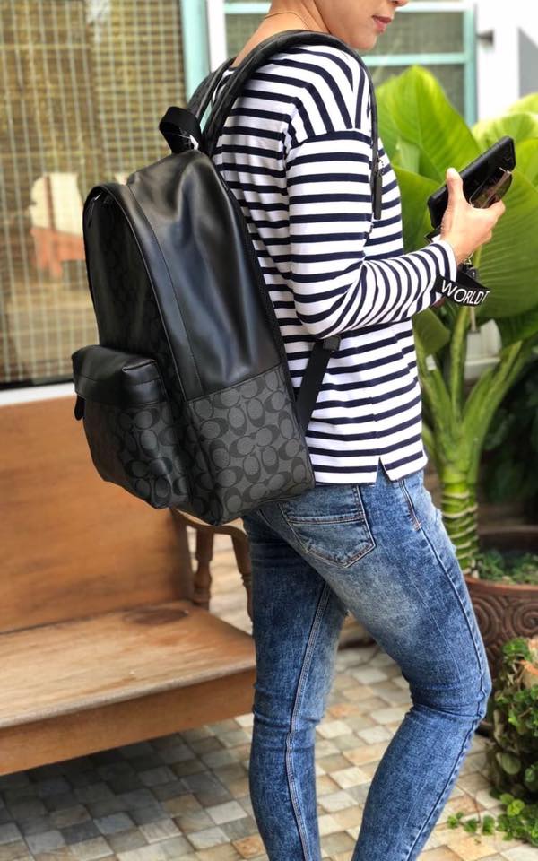 coach f55398 mens charles backpack in signature charcoal black Amazon.com: Wade : Clothing, Shoes & Jewelry Coach Men's Charter Backpack in