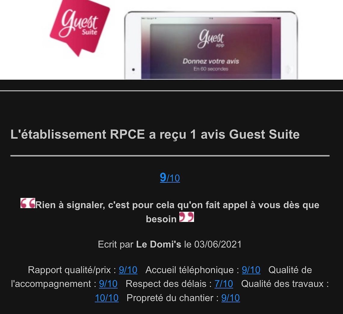 RPCE - Merci à nos clients de publier leurs avis 😃... | Facebook
