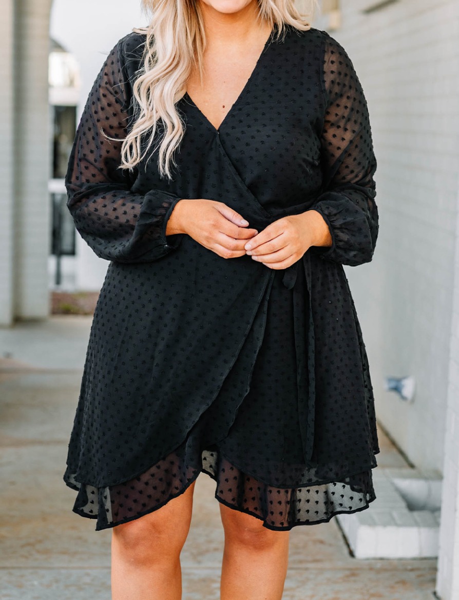 dakota formal one shoulder swiss dot dress Chappy Minot's Plus Size Polka Maxi Dresses on Sale MasterSku:719L9