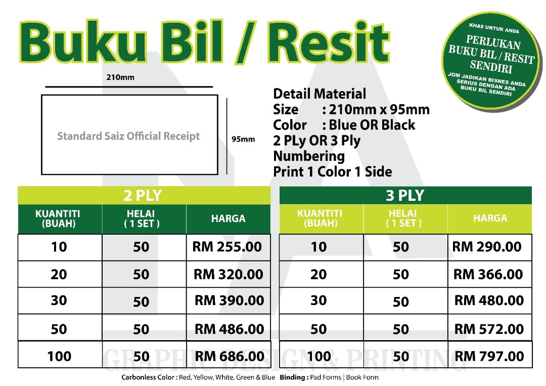 [ BUKU RESIT / INVOICE / RESIT RASMI... - Na_Design&Printing